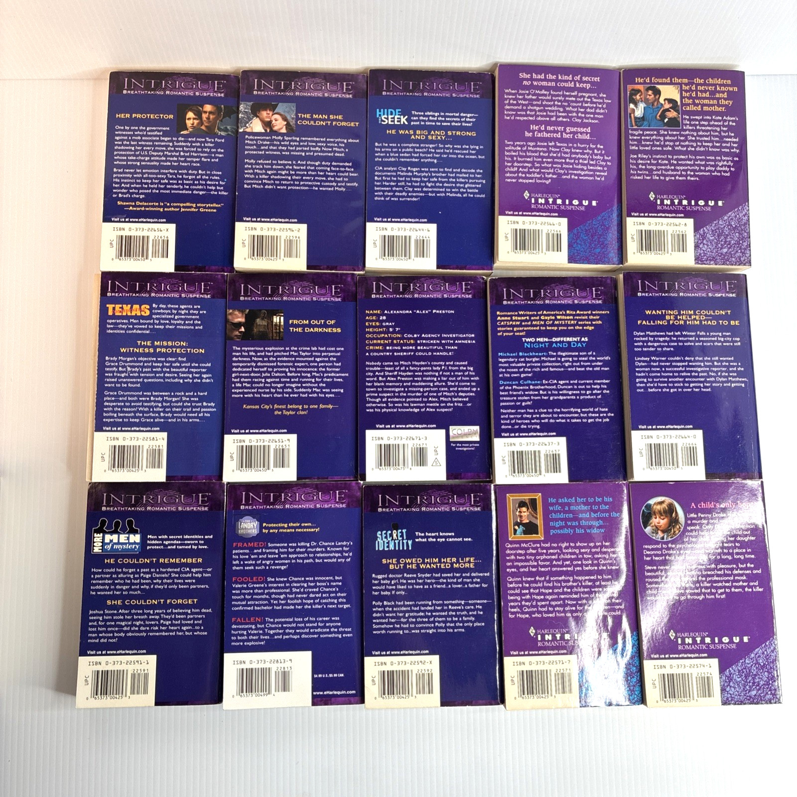 Harlequin INTRIGUE Paperback Romance Early 2000’s PB Books X 20