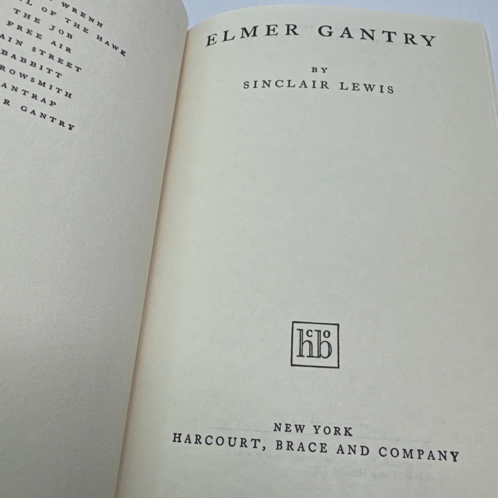 Elmer Gantry Sinclair Lewis Hardcover c1927 Later Print Book of the Month Club