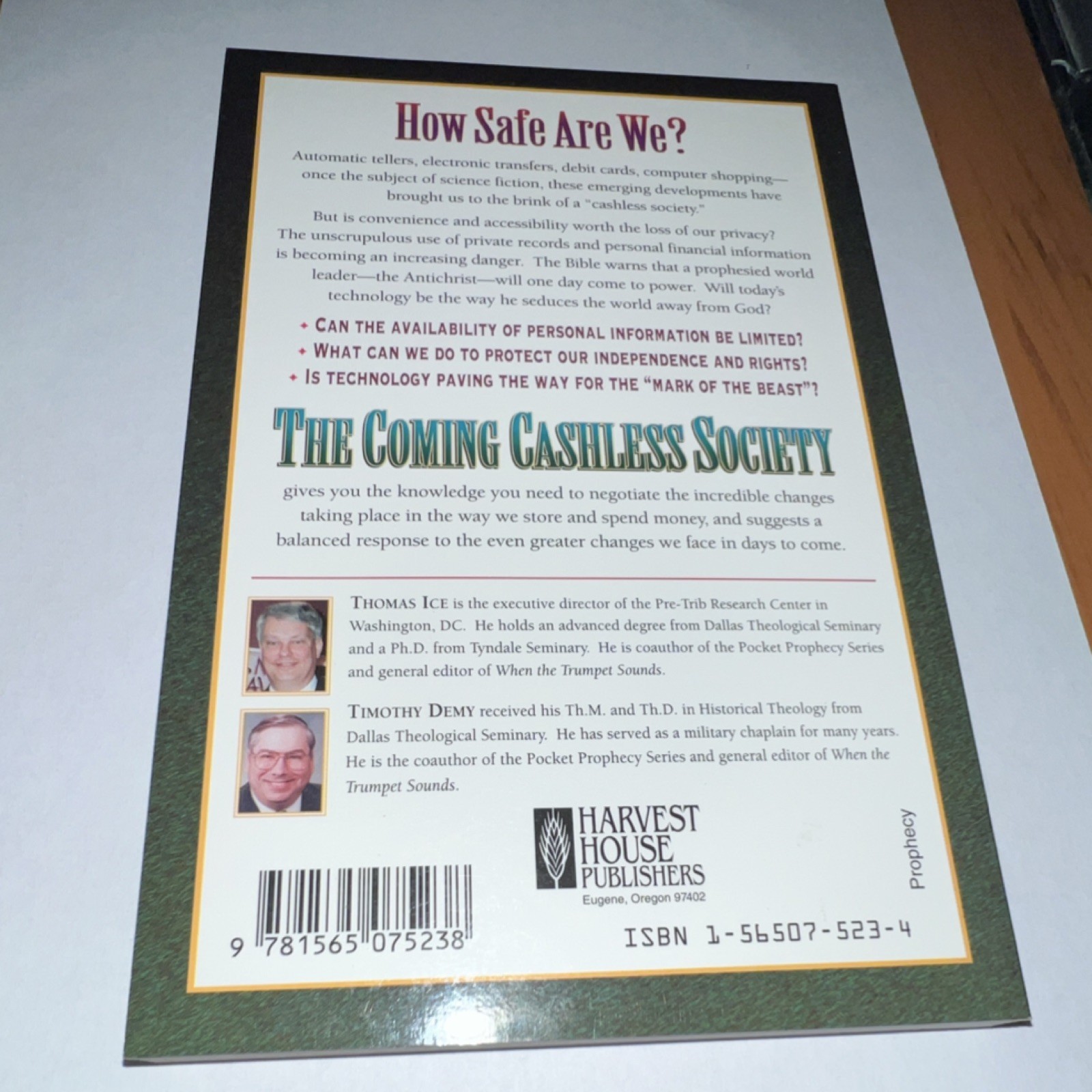 The Coming Cashless Society Thomas Ice Timothy Demy 1996 Trade Paperback