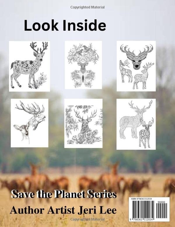 Deer best Coloring Book for Adults and Teens 108 Pages 8.5 x 11 for All Ages