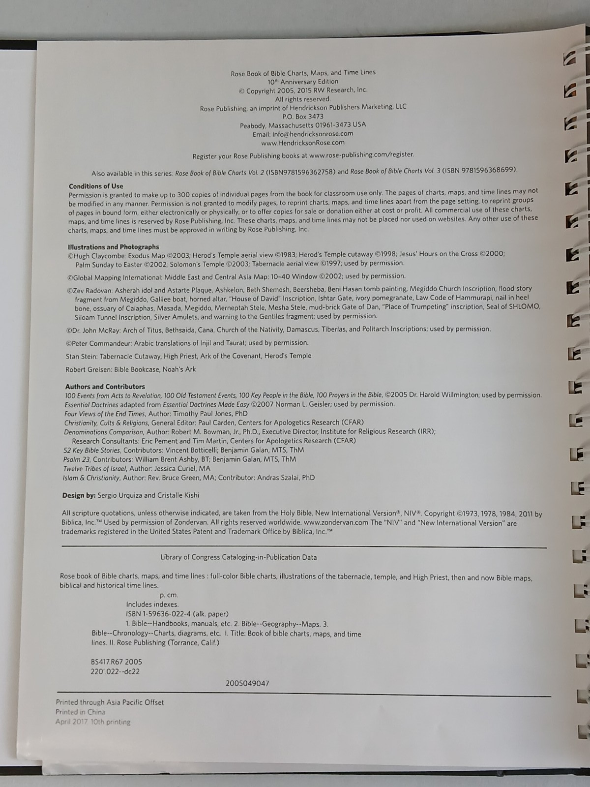 ROSE BOOK OF BIBLE CHARTS, MAPS & TIME LINES 10th Anniversary Expanded Ed 2015