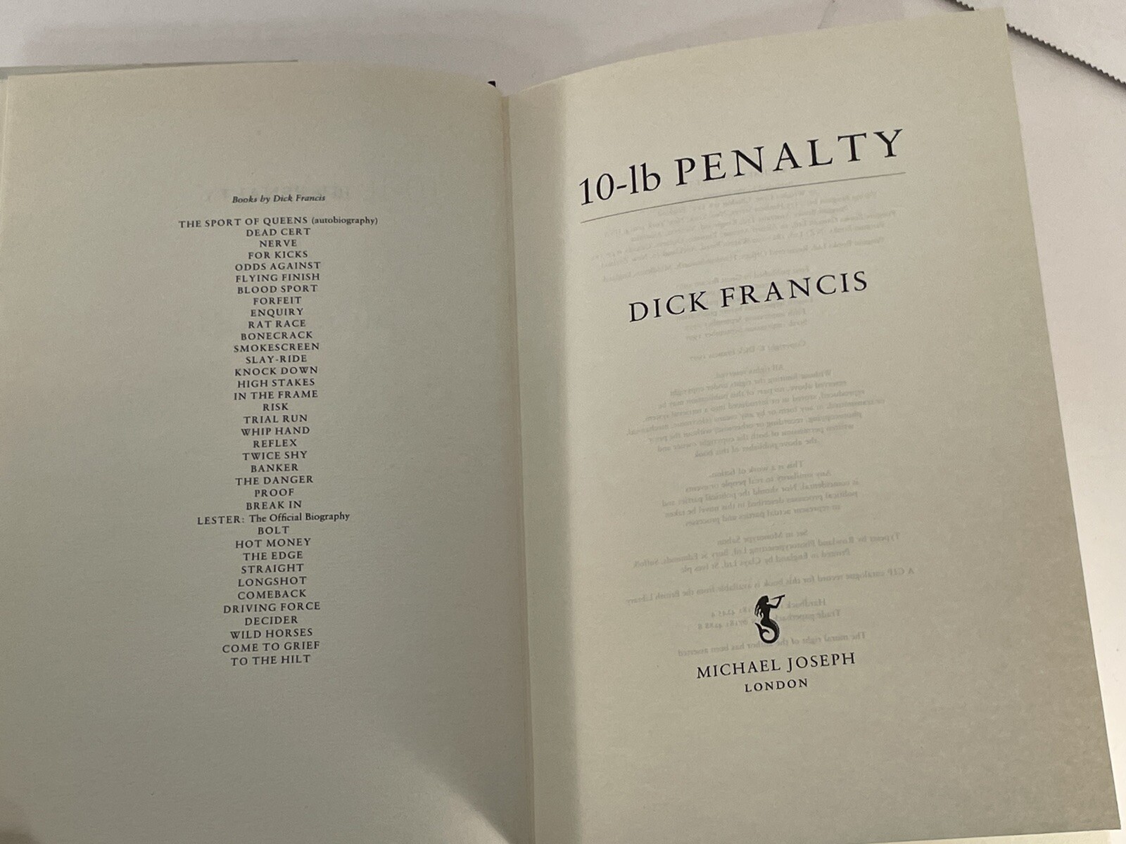 Dick Francis Lot Of 3 – 10lb Penalty | To The Hilt | Come To Grief London Ed.