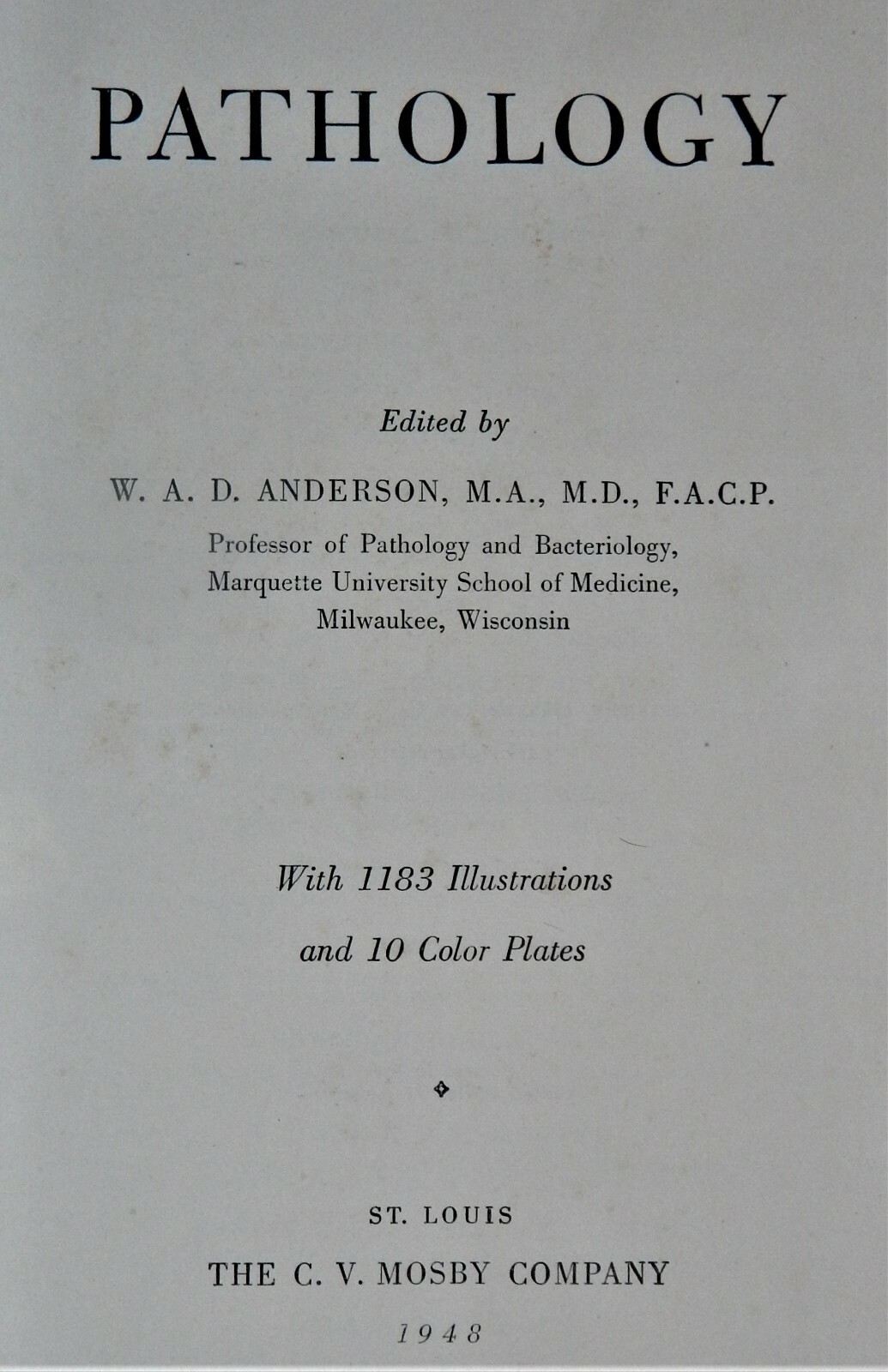 Pathology W A D Anderson 1948 1E Medical MD vintage reference disease photos