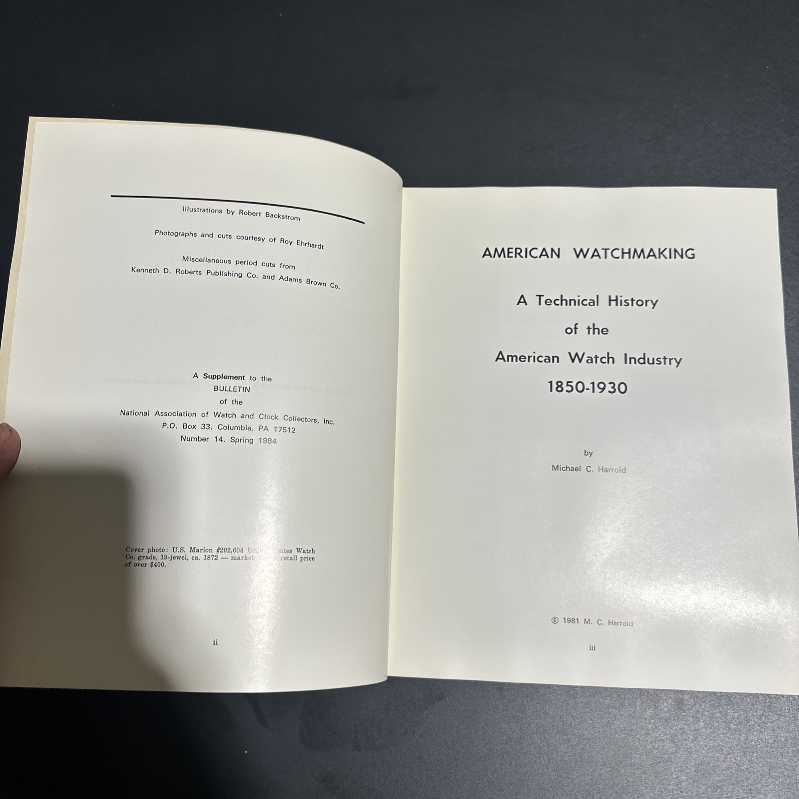 Amerian Watchmaking A Technical History 1850-1930 by Michael C Harrold