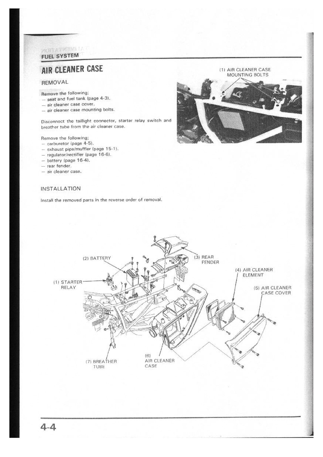 HONDA NX250 AX-1 Service Manual – STEEL WIRE BIND – PROTECTIVE FRONT & BACK