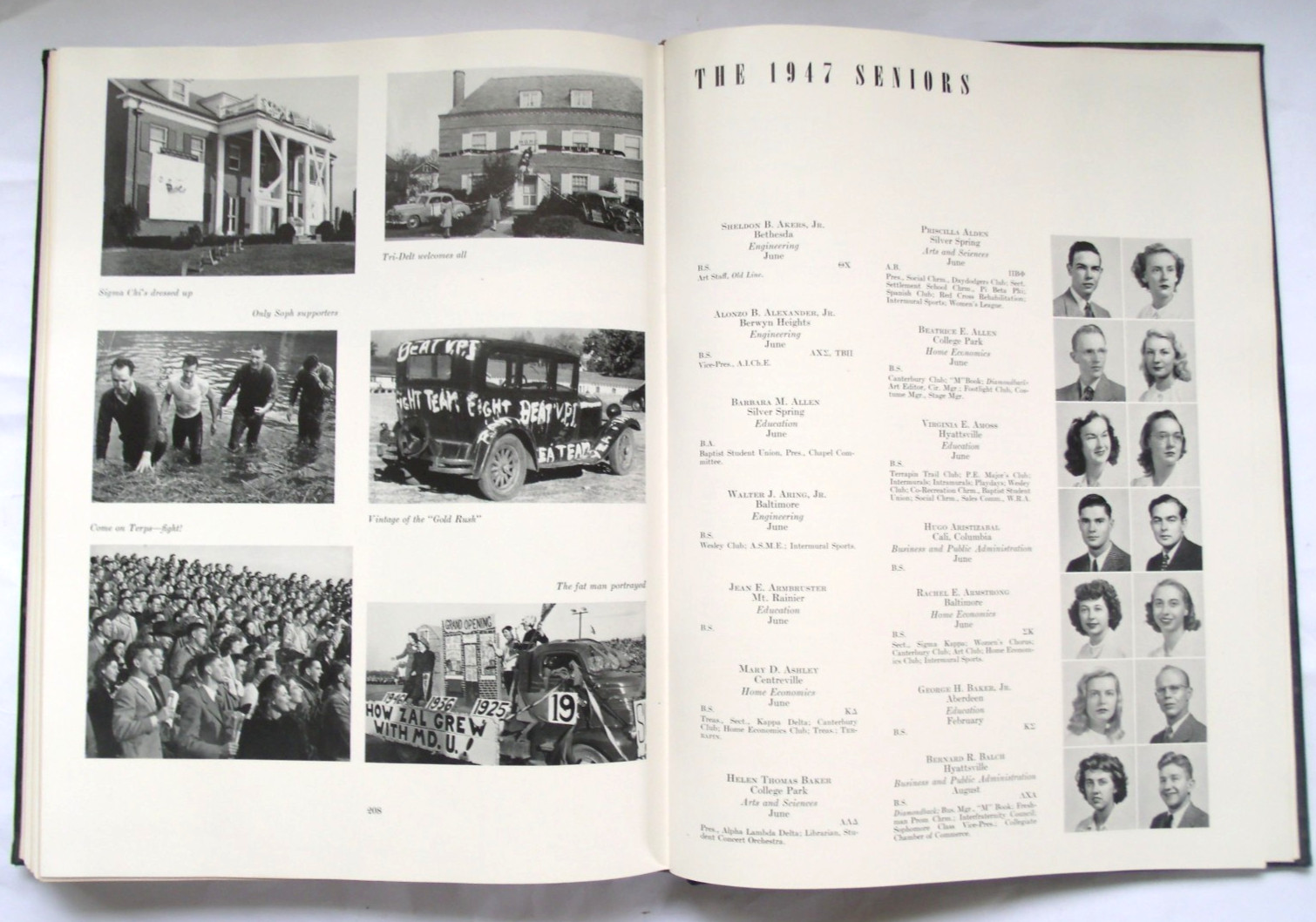 1947 UNIVERSITY OF MARYLAND YEARBOOK – TERRAPIN – COLLEGE PARK MD -242 PAGES