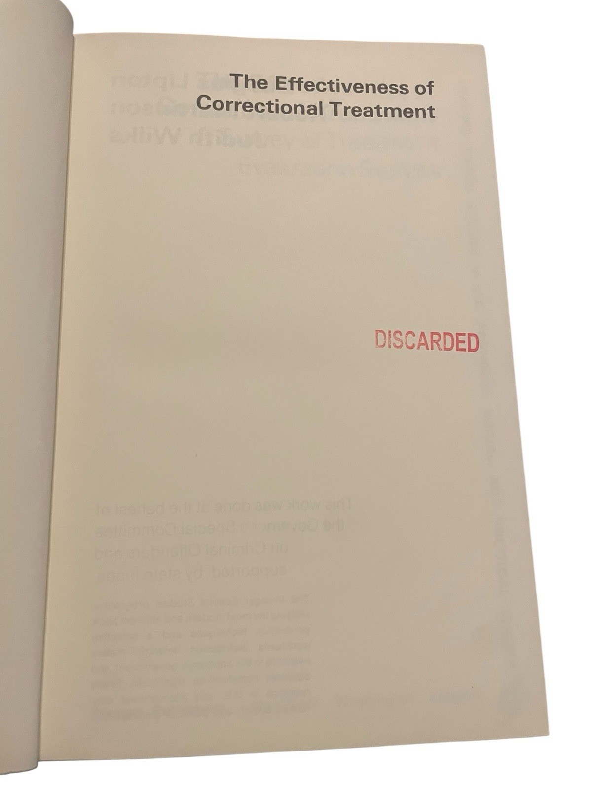 The Effectiveness Of Correctional Treatment A Survey Of Treatment Evaluation