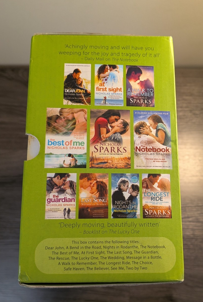 Nicholas Sparks 19 Book Complete Collection Boxset Very Good Condition