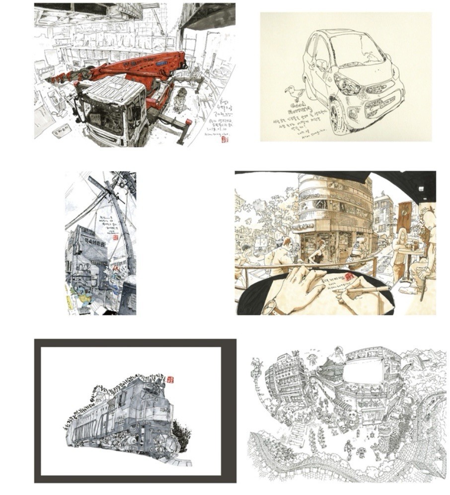 Dongho Kim’s 2018 Urban Sketch Collection Book Space Drawing Vol.2 Dong ho kim