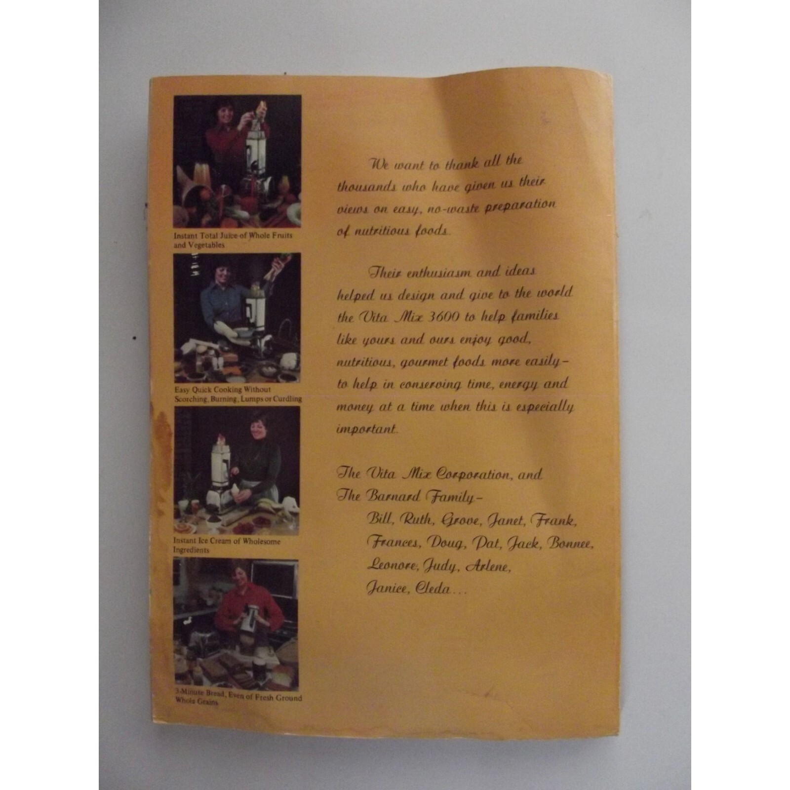 Complete Recipes & Instructions for Vita Mix 3600 Paperback manual
