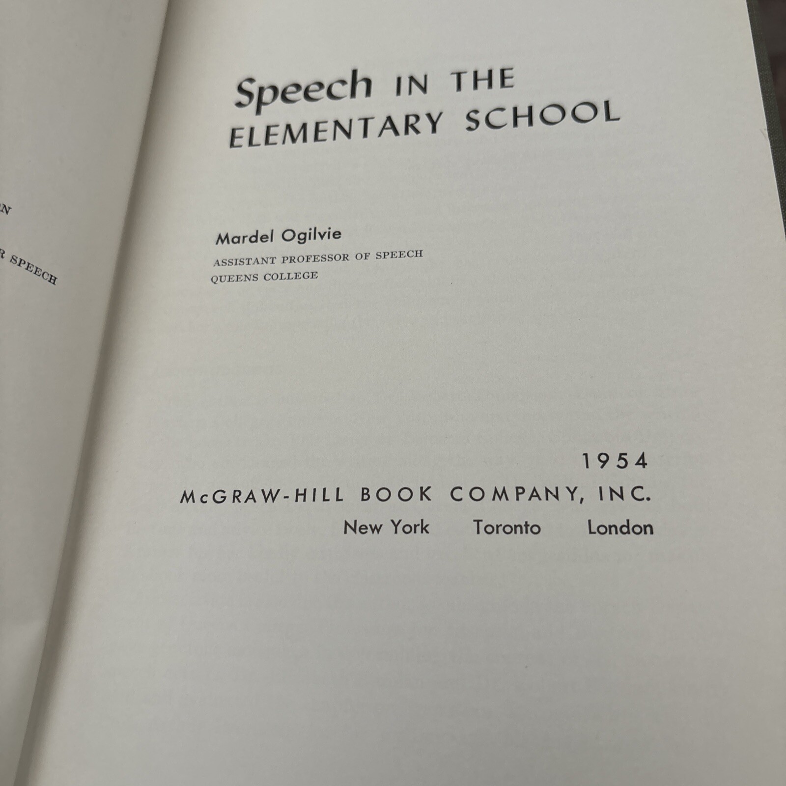 mcgraw hill series in speech