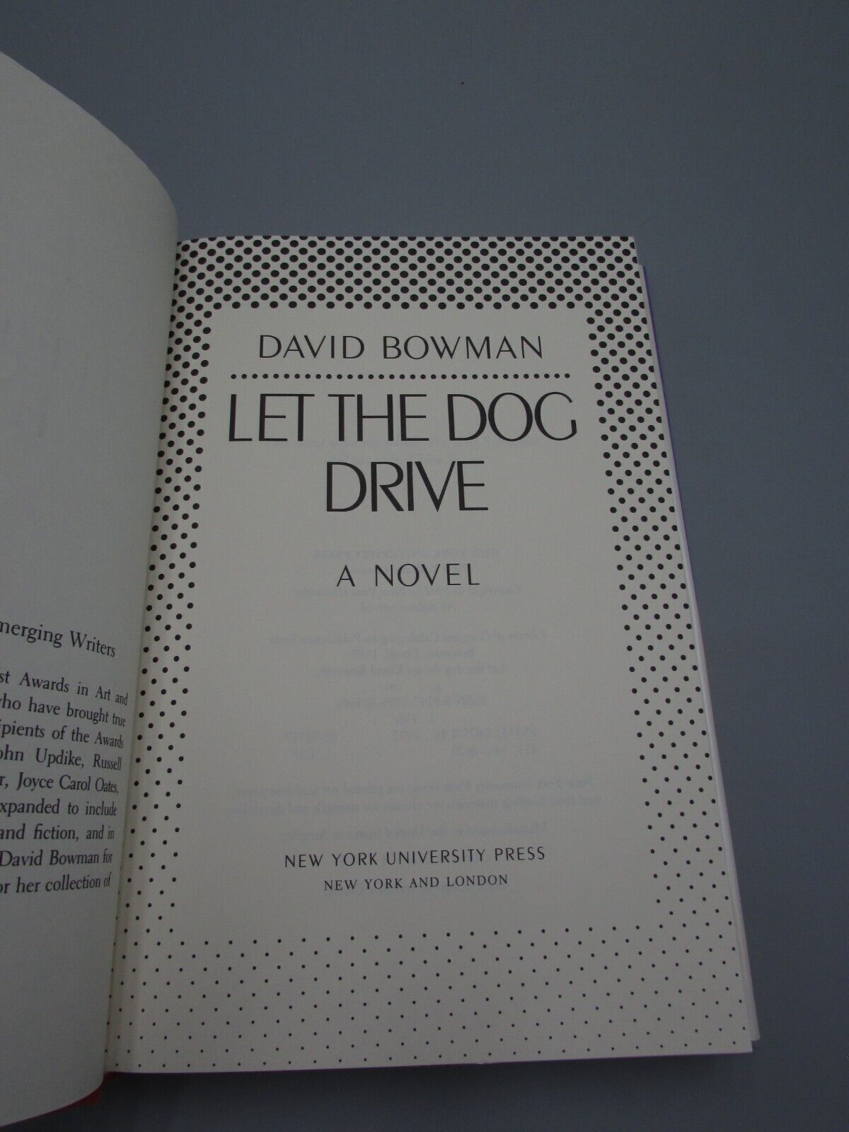 1992 LET THE DOG DRIVE BY DAVID BOMAN SIGNED WITH BONUS UNSIGNED COPY 1ST ED B12