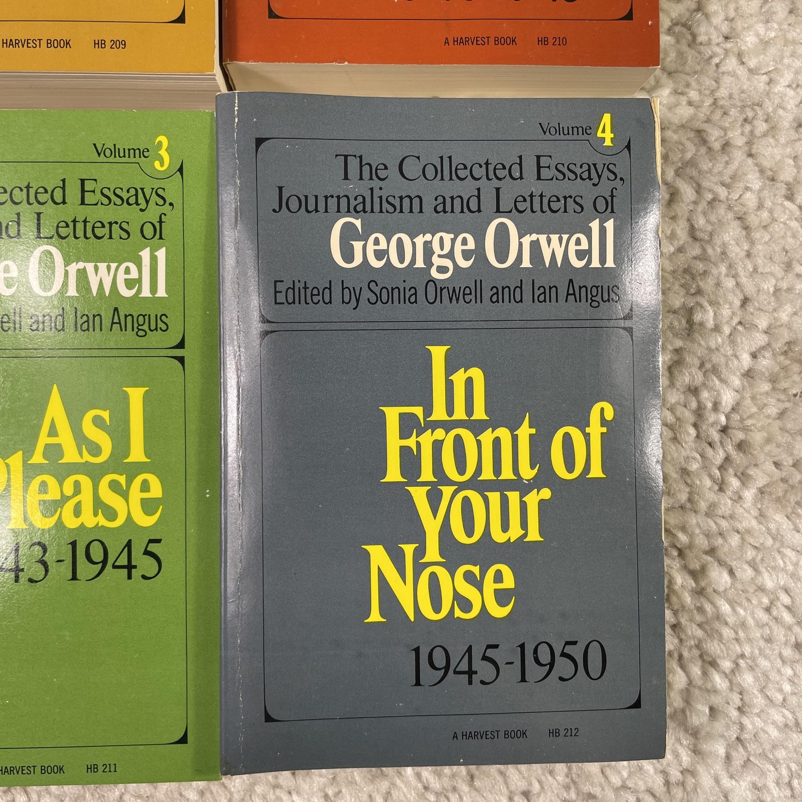 Vintage George Orwell Collected Essays Journalism Letters 4 PB Box Set Harvest
