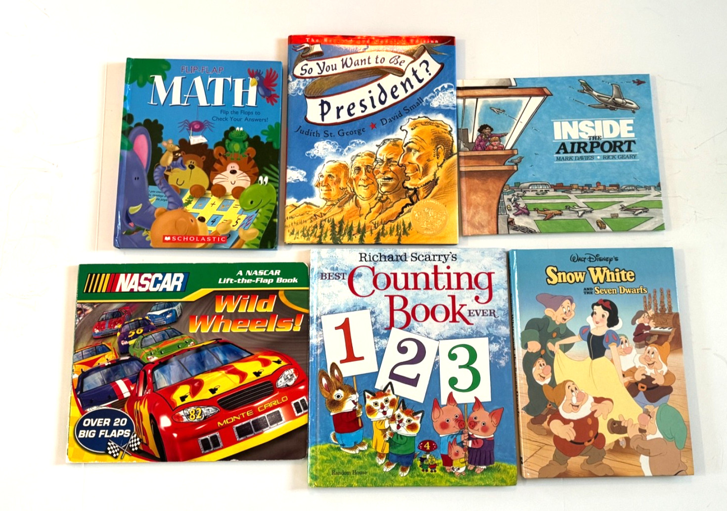 6 Beginner Reading Math Counting Transportation Children Books Hardcover Book
