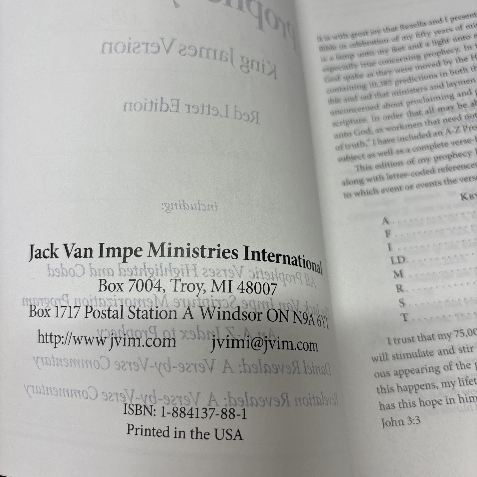 🙏 The Jack Van Impe Prophecy Bible Third Edition KJV King James Version Bible 2