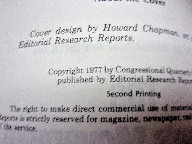 The Women’s Movement Editorial Research Reports 1977 Softcover 168 Pages VGC