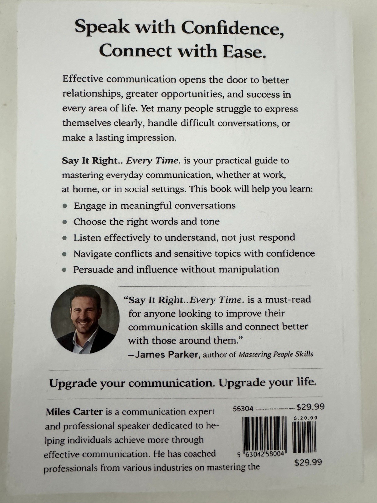 SAY IT RIGHT EVERY TIME by Miles Carter Communication Skills Book