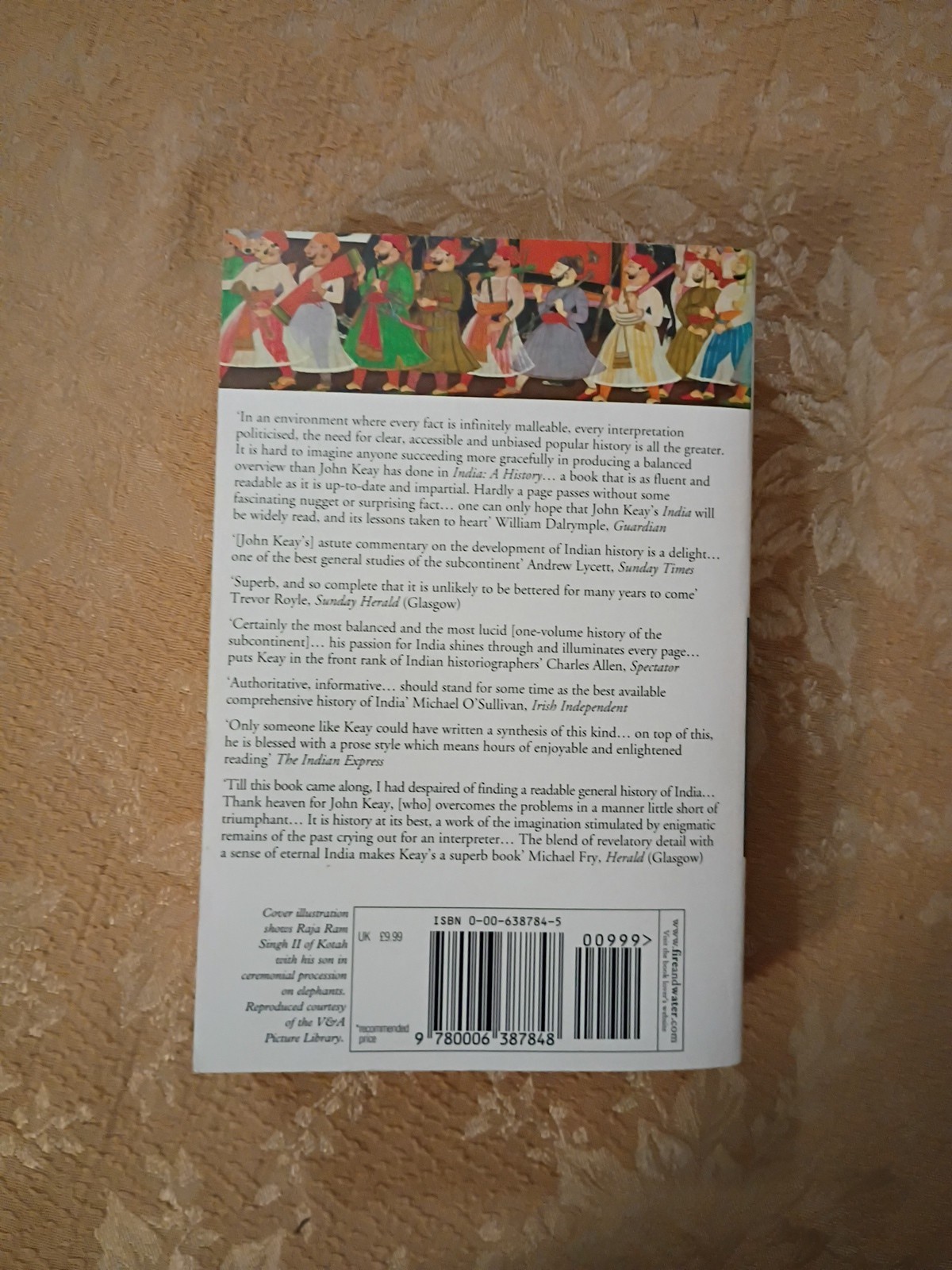 2001 A History of India John Keay Paperback HarperCollins Illus Maps Tables Book