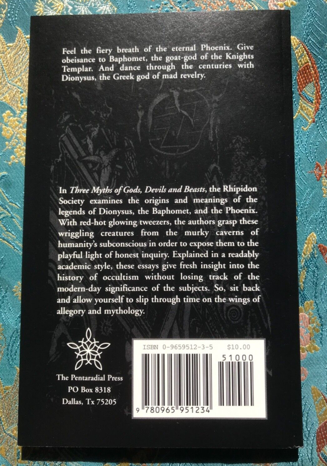 SIGNED Occult book Three Myths of Gods, Devils, Beasts Phoenix Baphomet Dionysus