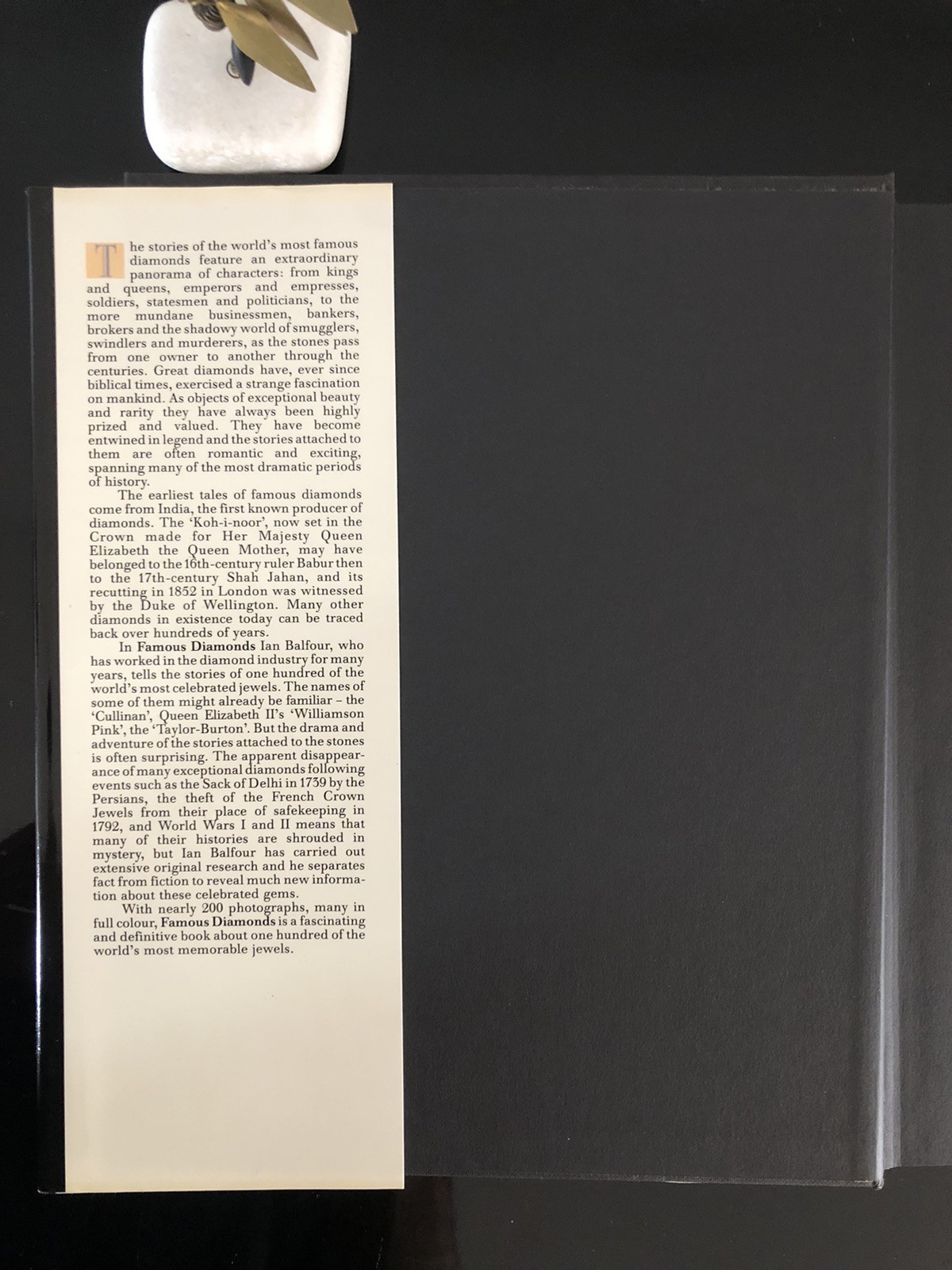 Famous Diamonds Ian Balfour Collins 1987 First Ed/F.Print H/C D/J L/N 💎
