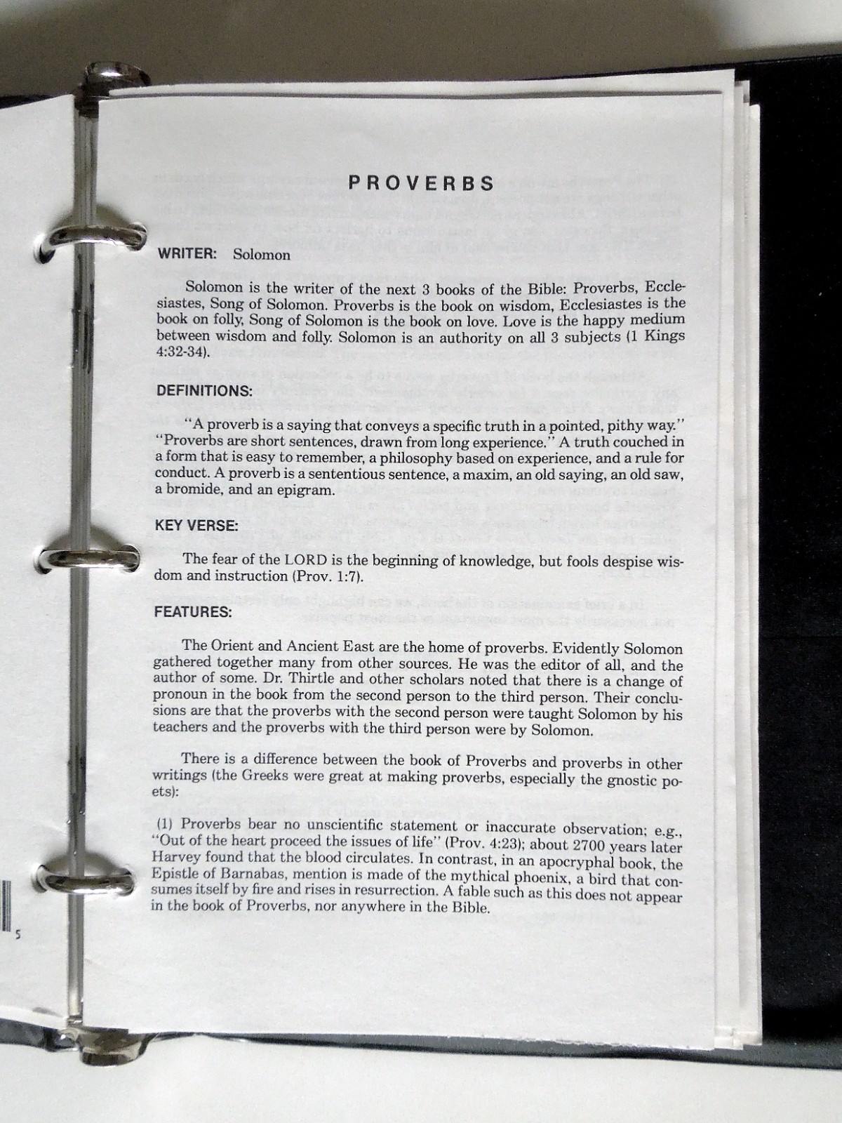 J. Vernon McGee’s Notes on the Holy Bible (partially complete, w/binder)