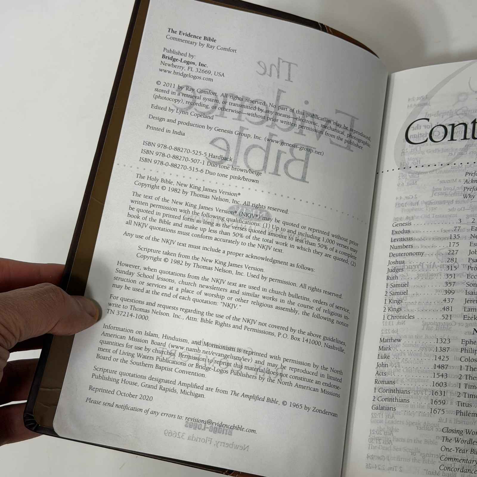 Bridge-Logos Bible Unisex OS Brown The Evidence Study Bible NKJV Ray Comfort Duo