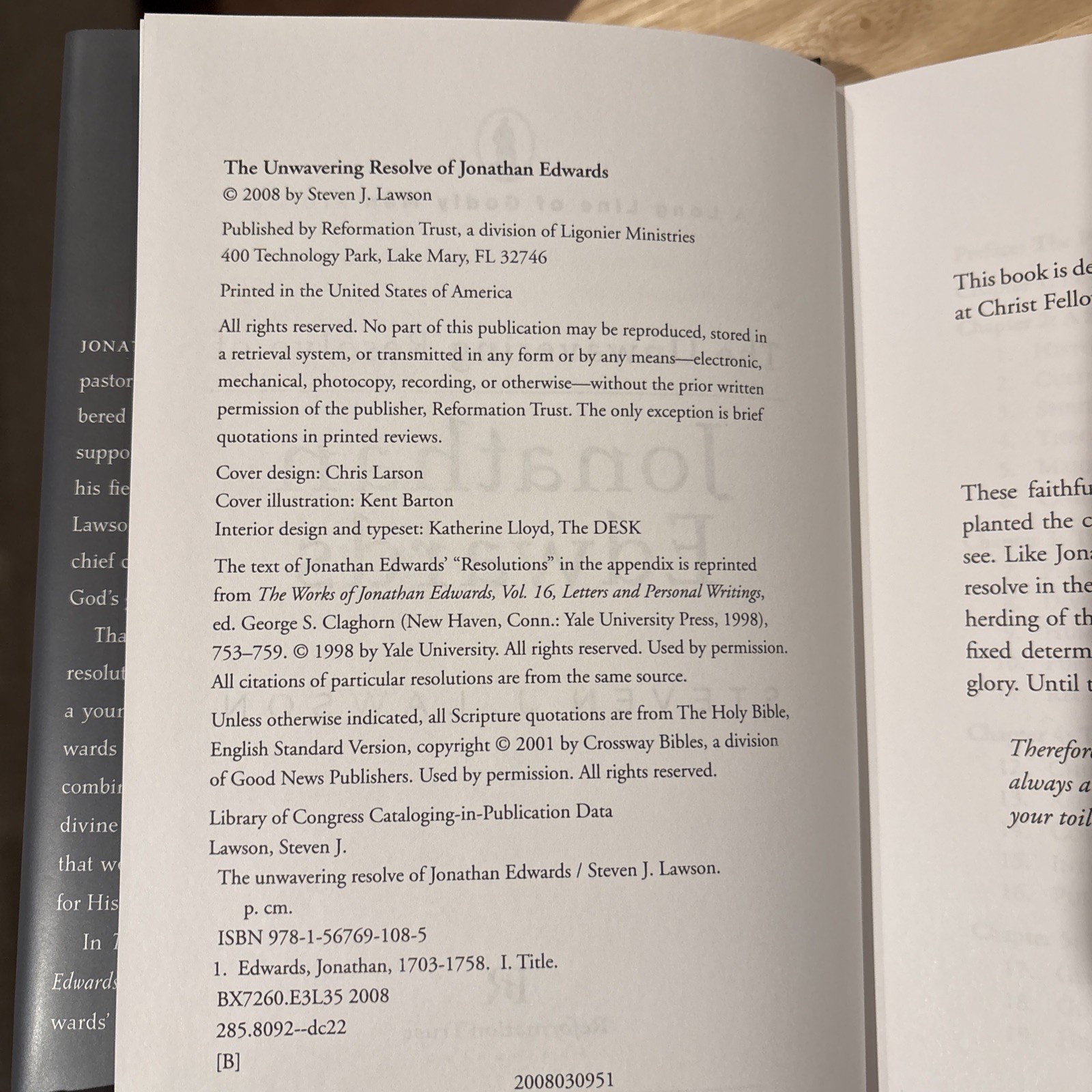 The Unwavering Resolve Of Jonathan Edwards By Steven J. Lawson HBDJ