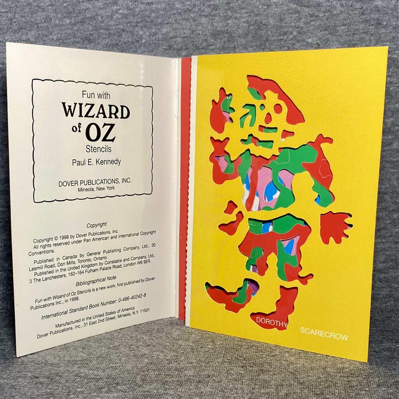 *4* Vtg Dover Books- Wizard Of Oz Paper Doll, Stained Glass, Tattoos, Stencils +