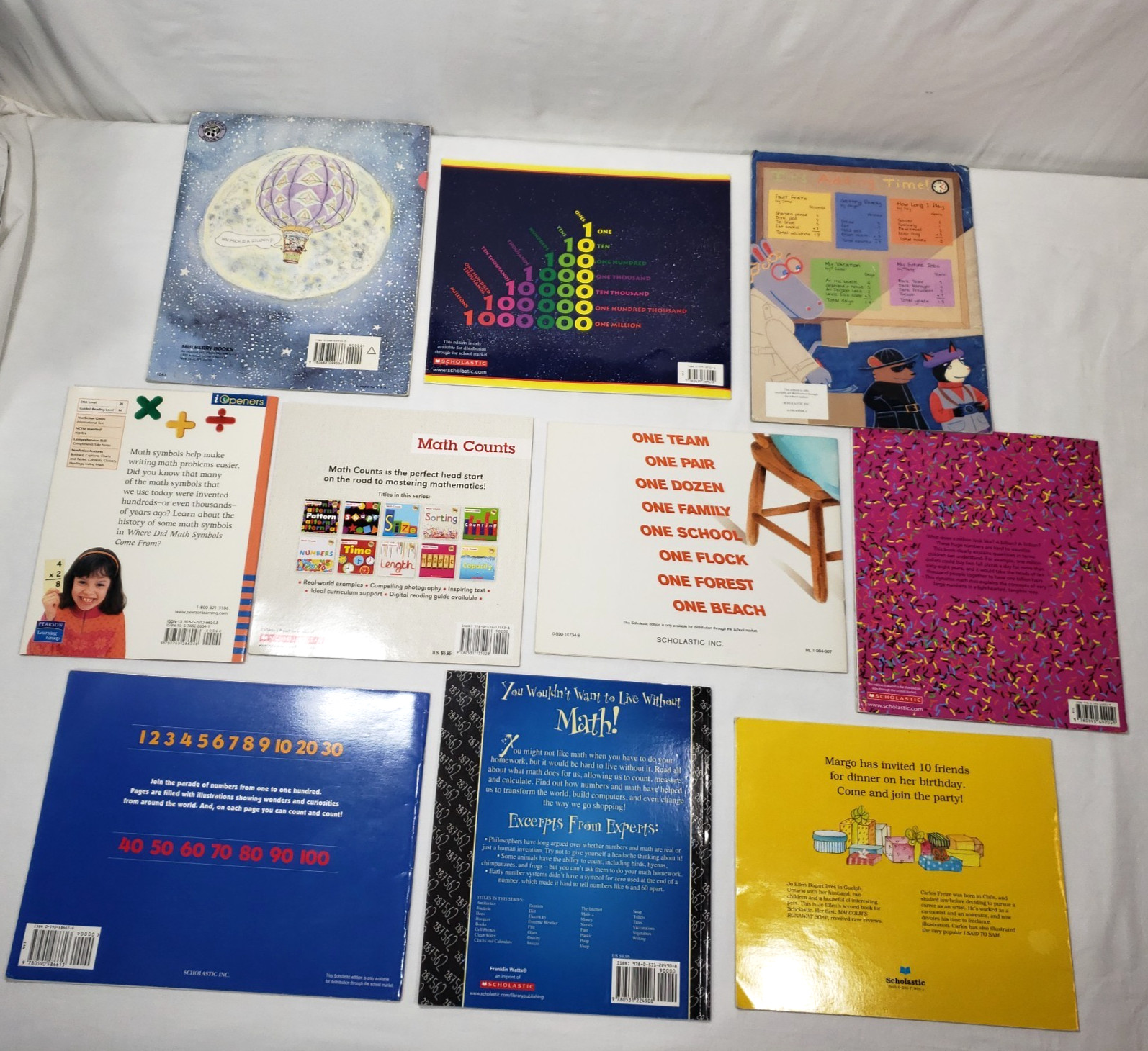 Kids Books About Counting Lot Of 10 Math Numbers Homeschool Classroom Library
