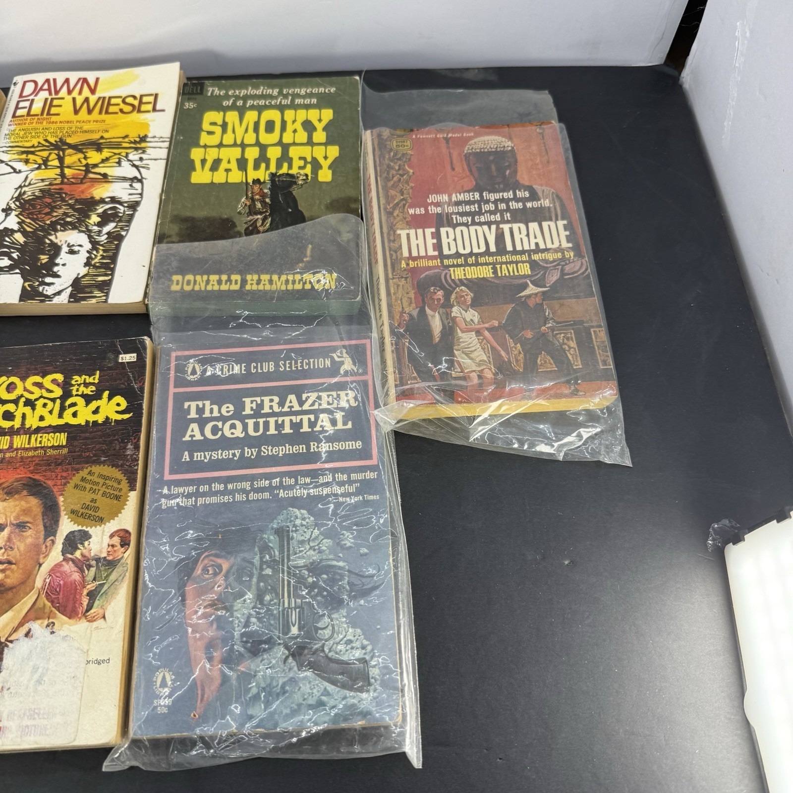 Vintage Paperback Fiction Lot Picnic Elie Wiesel Noir Mystery Drama Pulp