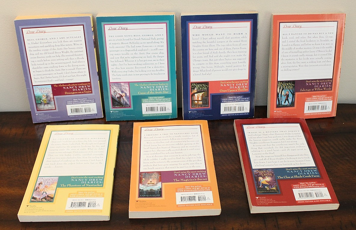 NANCY DREW DIARIES BOOKS #1 2 3 4 6 7 8 Carolyn Keene Mystery Book Lot