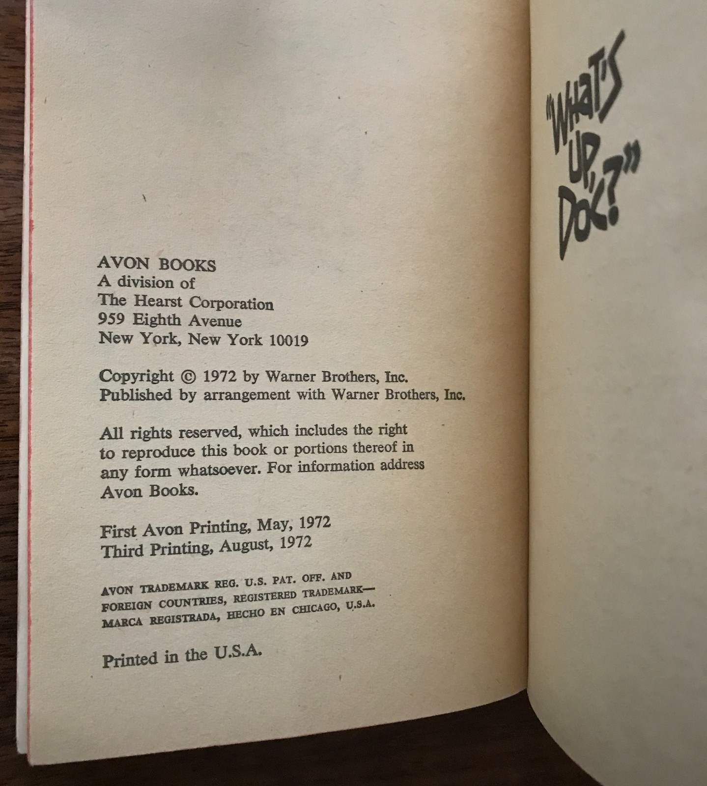 Carole Smith – „What’s Up, Doc?“ Paperback Book – 1972