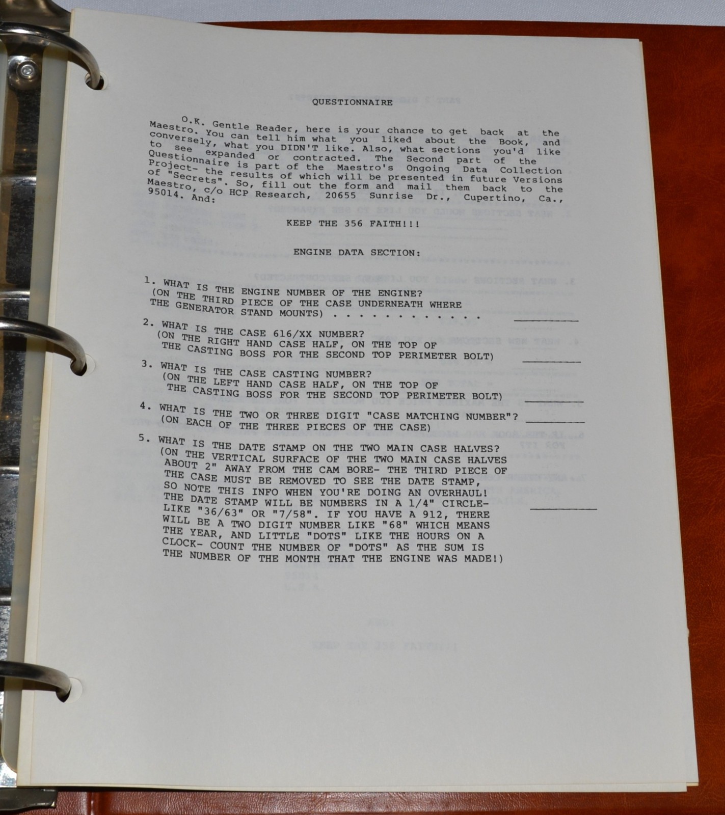 Harry Pellow SECRETS OF THE INNER CIRCLE Porsche 356/912 Engine Guide Manual 1.1