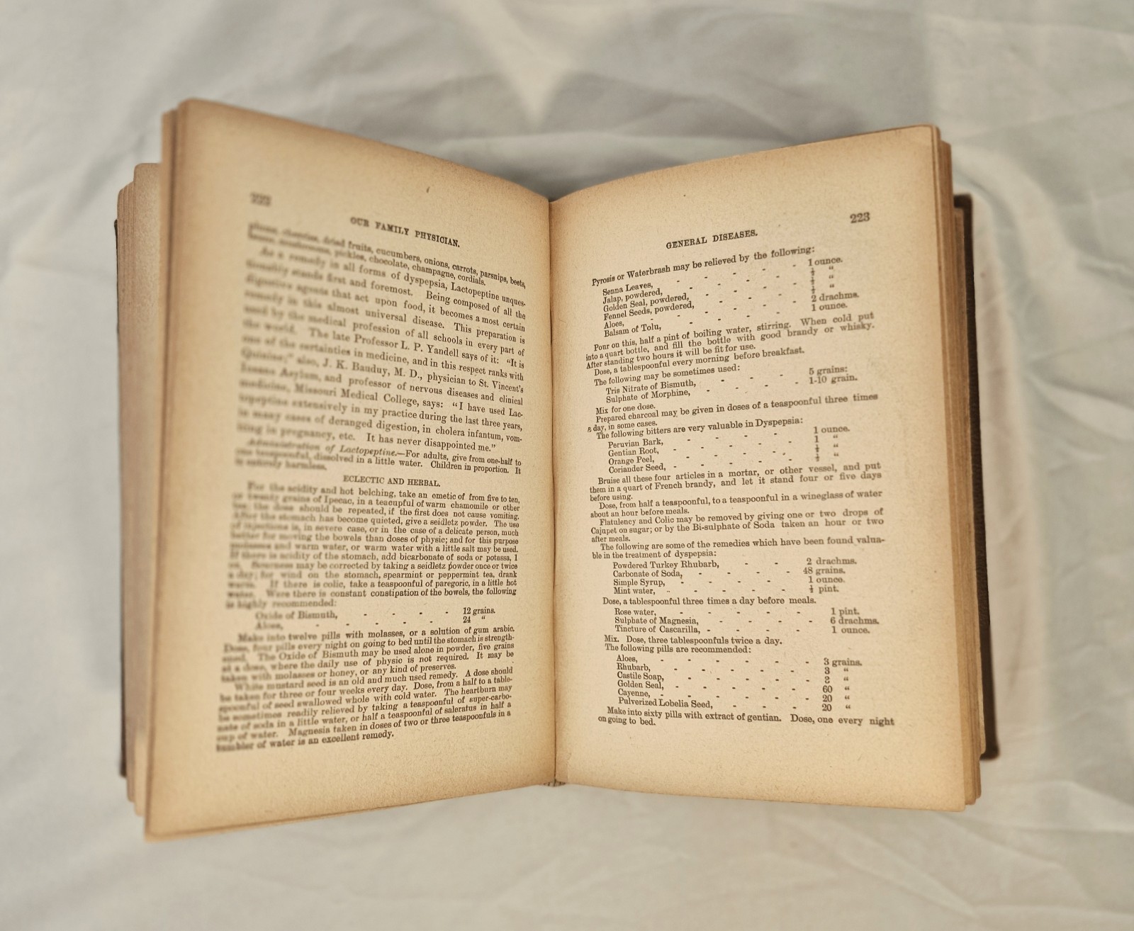 1887 Our Family Physician Book Hard Cover Medical Guide Treatment Of Disease