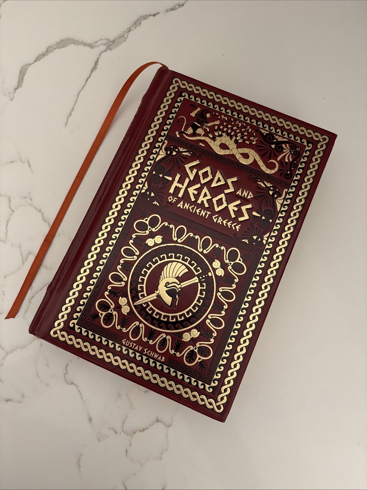 GODS AND HEROES OF ANCIENT GREECE by Gustav Schwab Leather Bound NICE CONDITION!