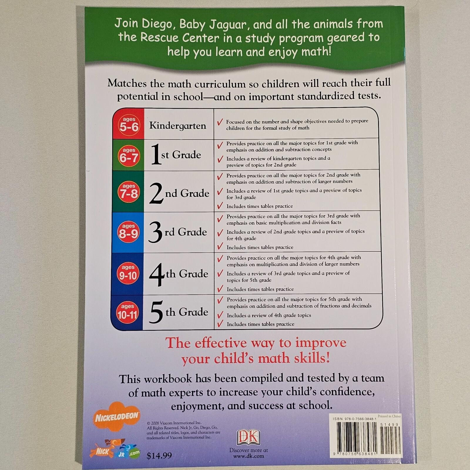 NEW Go Diego Go First Grade 1st Workbook Math Made Easy Homeschool Tutor Teacher