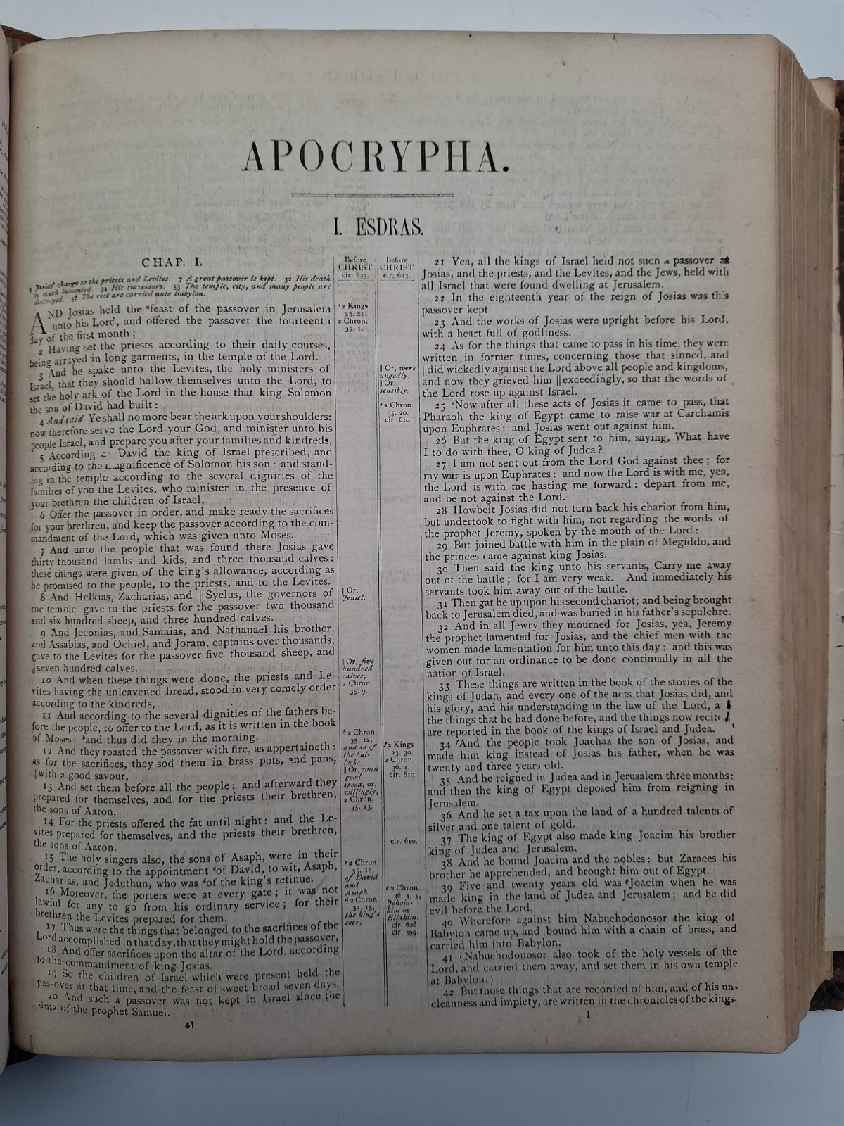 Antique 1873 Complete Domestic Bible Illus. Leather Apocrypha Maps Travels