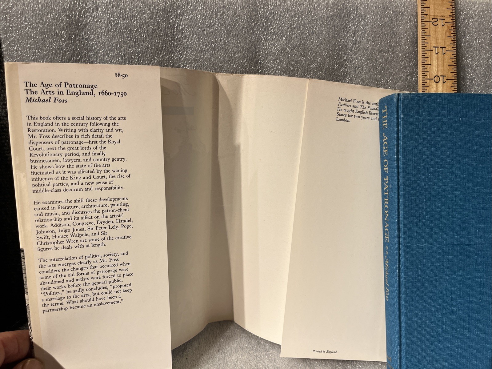 Michael FOSS / Age of Patronage The Arts in England 1660-1750 1st Edition 1972