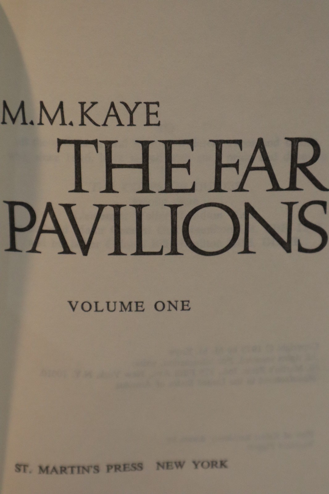 The Far Pavilions volumes 1 & 2 by M. M. Kaye St. Martin’s Press hc dj Book Club