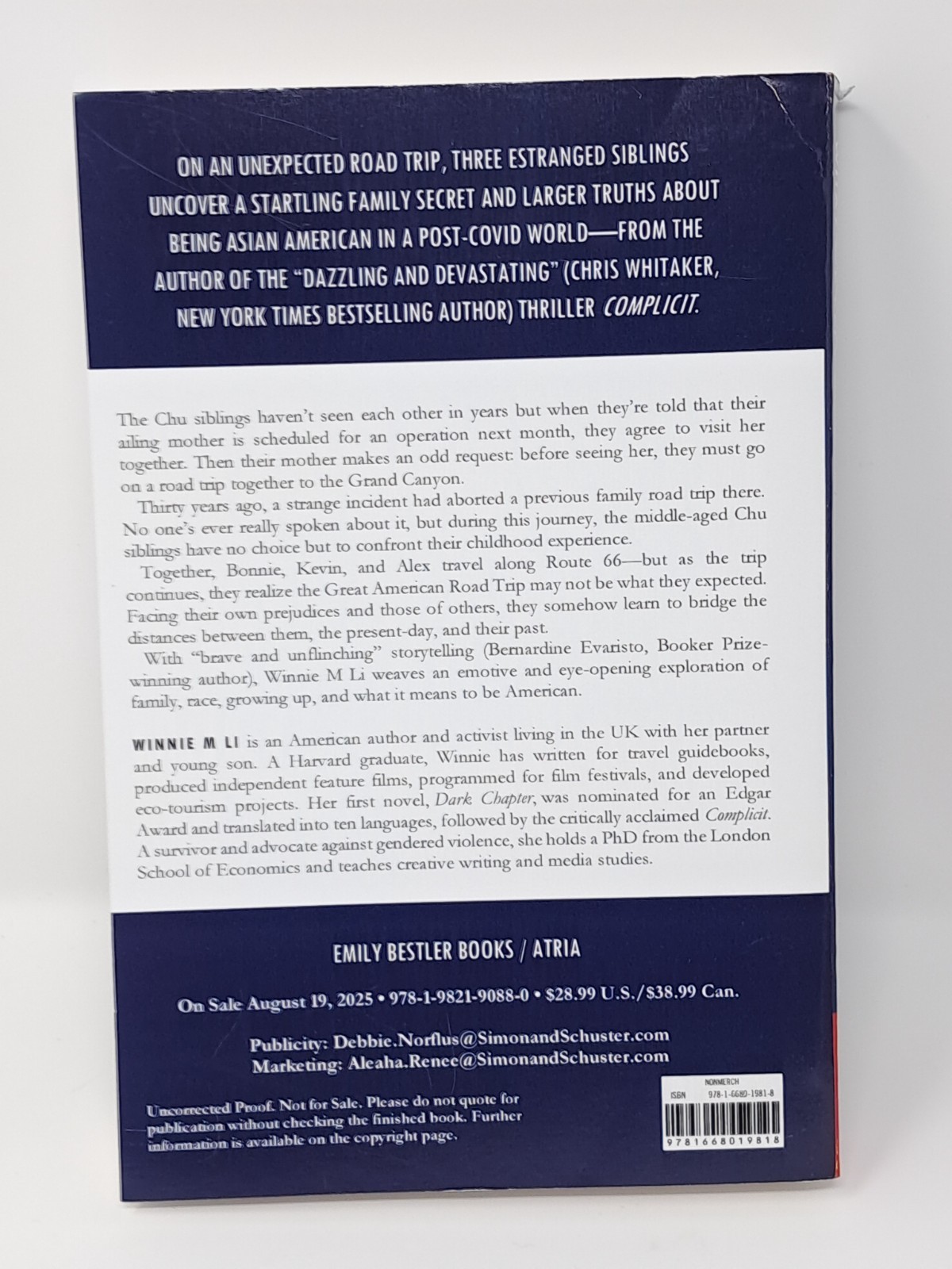 *ARC* What We Left Unsaid by Winnie M Li (2025, Softcover) emily bestler atria