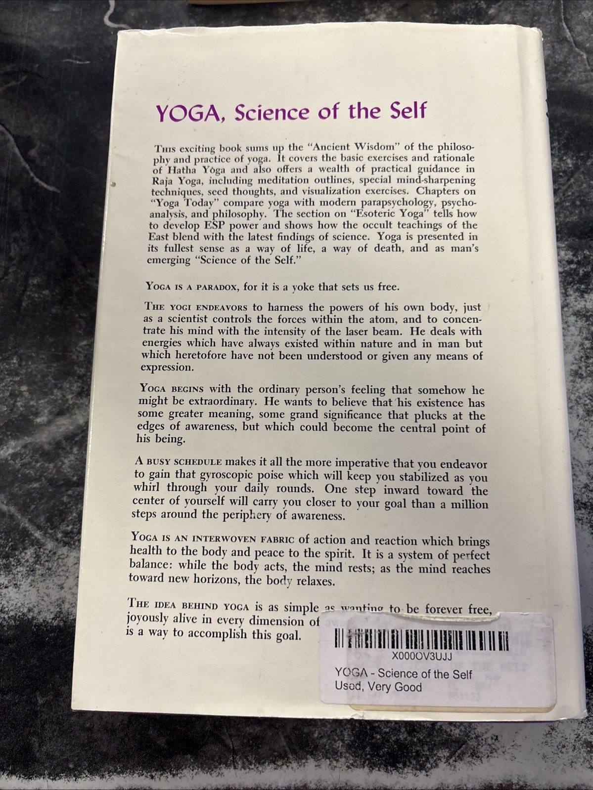 YOGA: Science of the Self, Hardcover, Marsha Moore and Mark Douglas, 1967