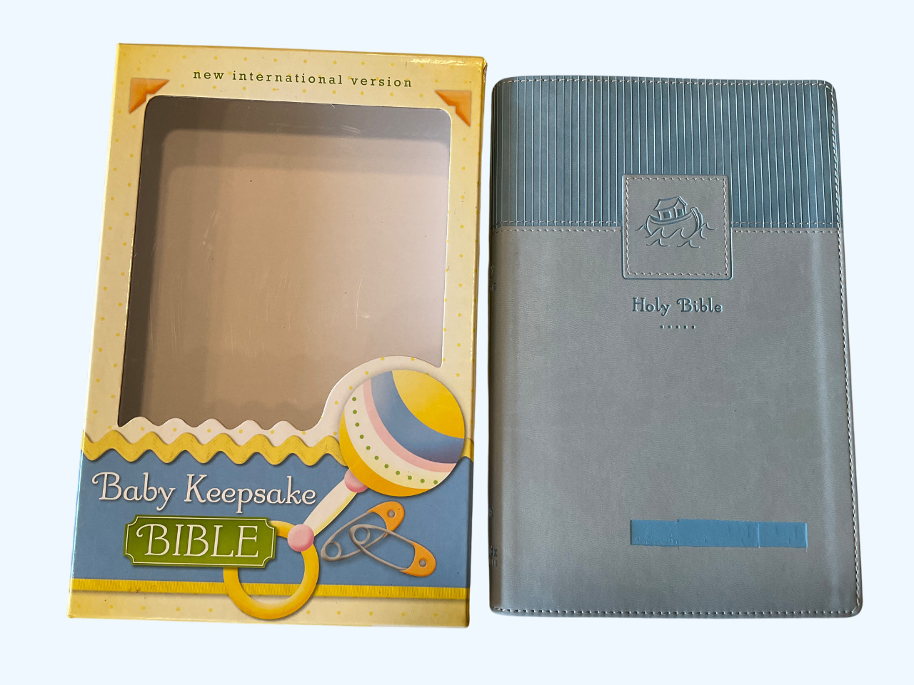 NIV Baby Keepsake Bible 2011 Blue Leather-Soft