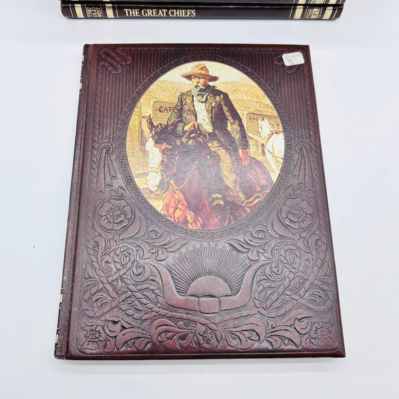 Lot of 7 Time Life Books „The Old West“ Vintage 1970s Faux Leather Bound