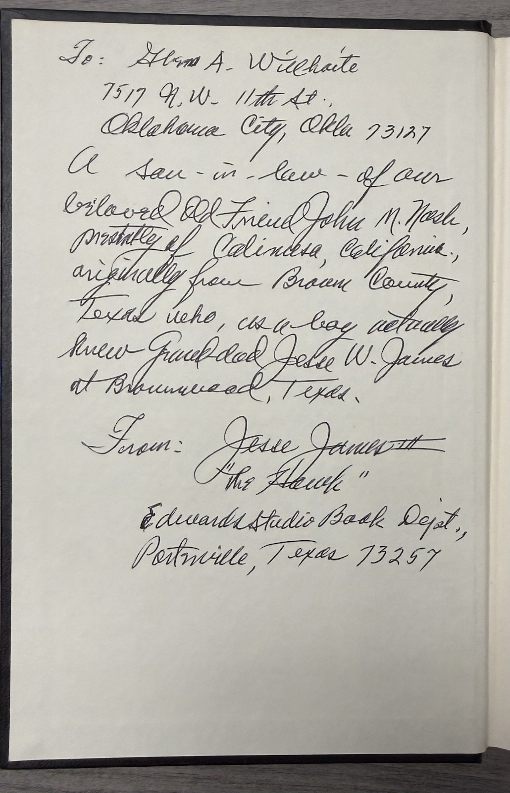 DOUBLE SIGNED 1st Ed / Printing ~ Jesse James Was One of His Names; Del Schrader