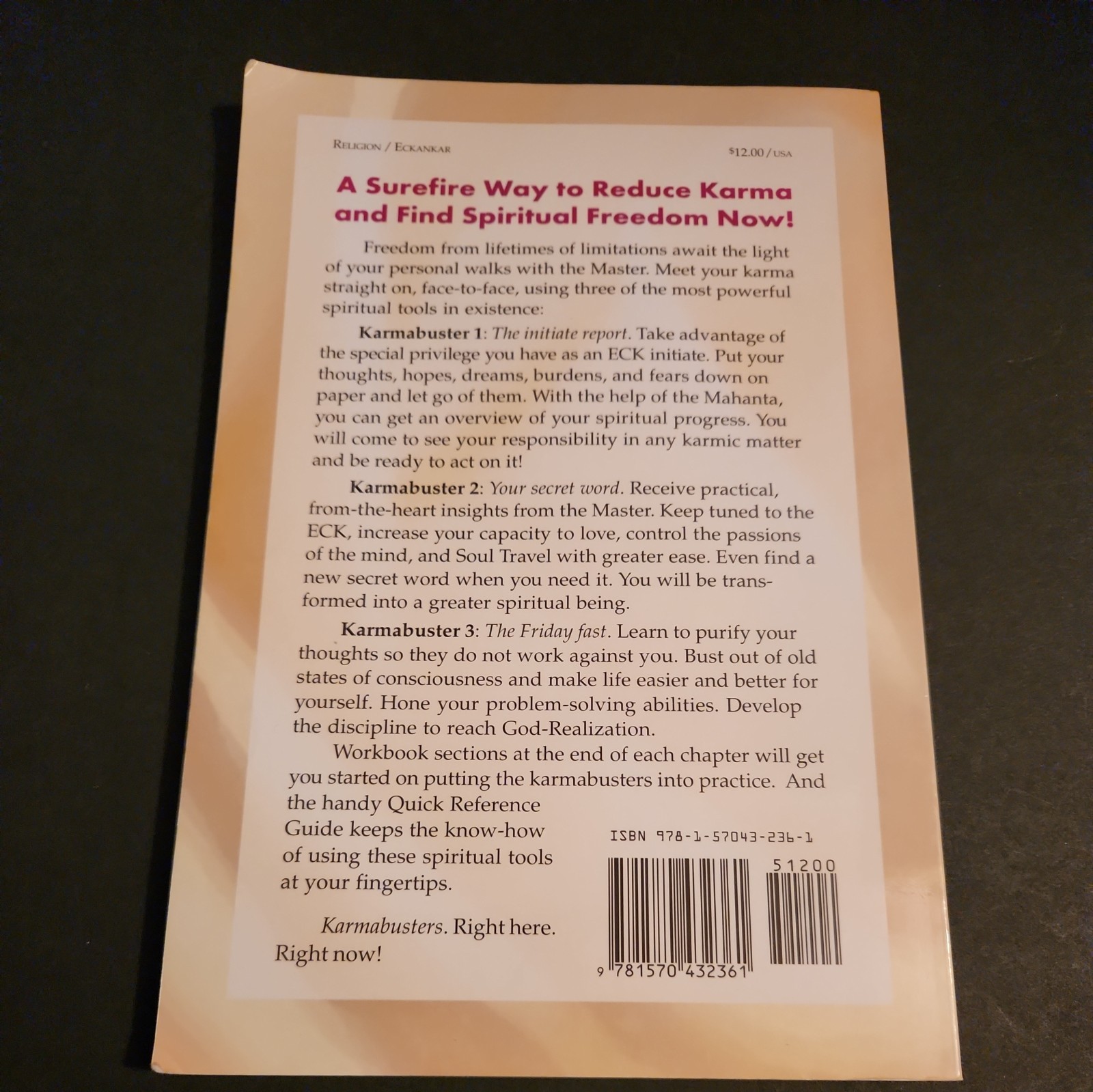KARMABUSTERS: THREE SPIRITUAL TOOLS FOR INITIATES By Harold Klemp 2008 paperback