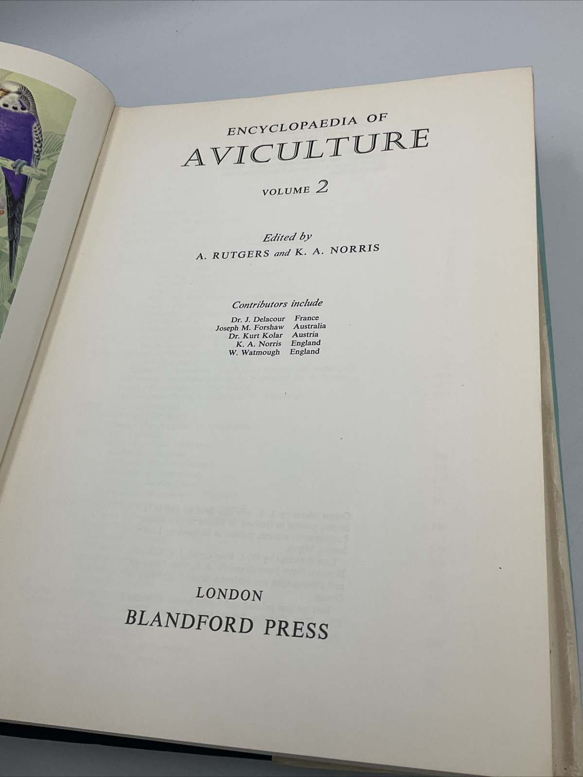 Encyclopedia of aviculture set 3 books, hardcover, blandford press