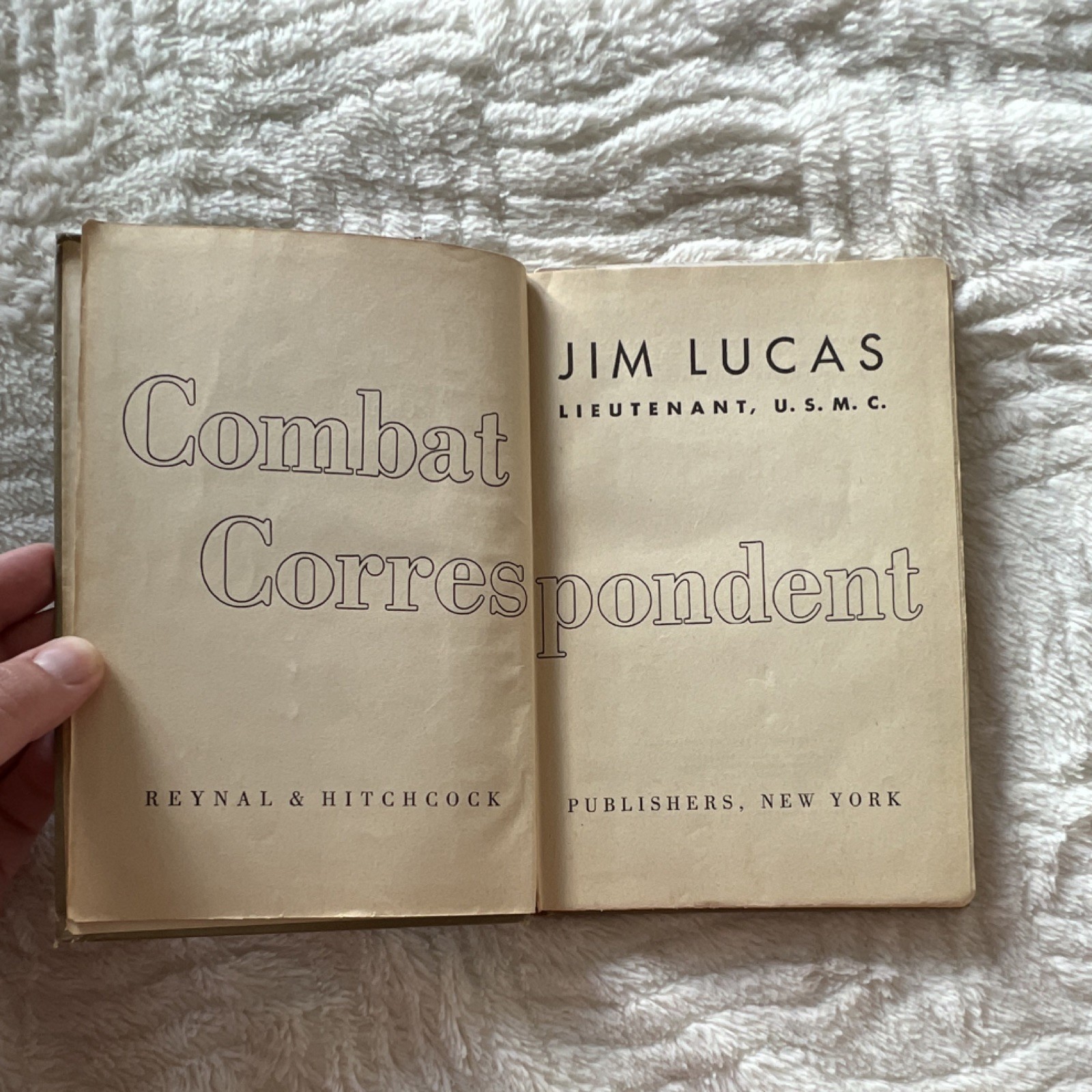 Combat Correspondent by Jim Lucas Hardcover 1943 Vintage Military History