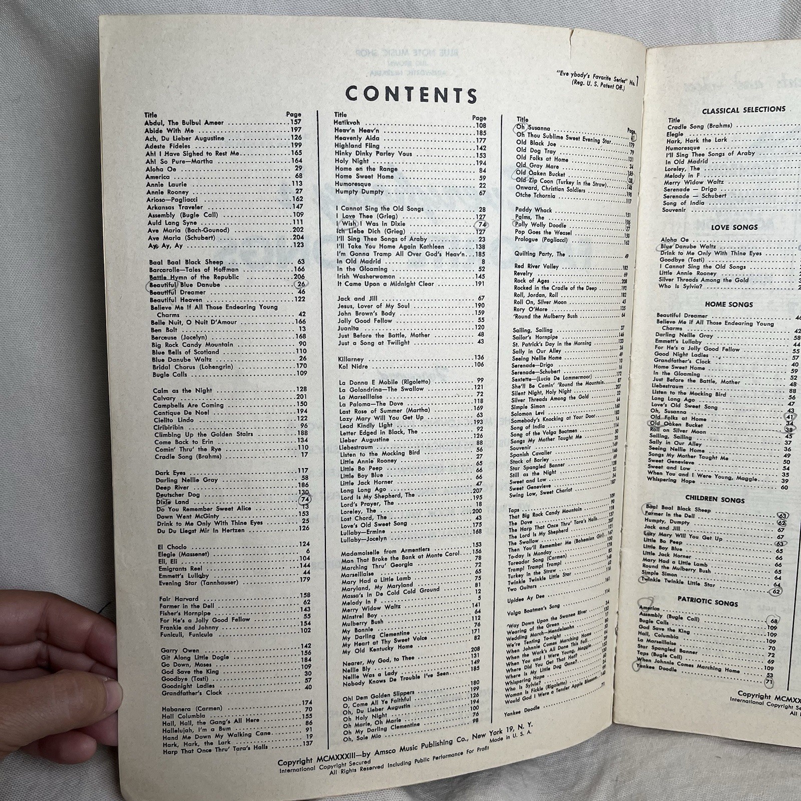 Vintage Song Sheets Everybody’s Favorite Songs by Amsco Music Over 200 Songs