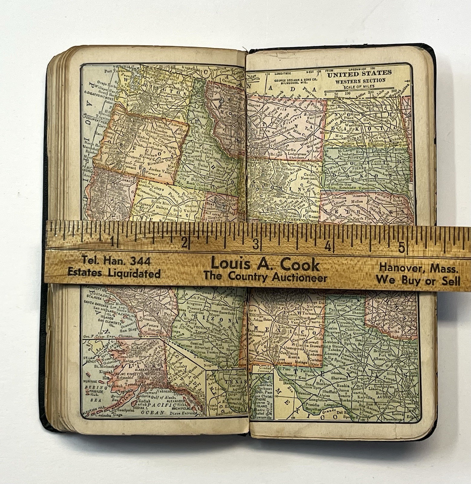 1914 Pocket Dictionary Grand Island Business College Nebraska w/Maps & More RARE