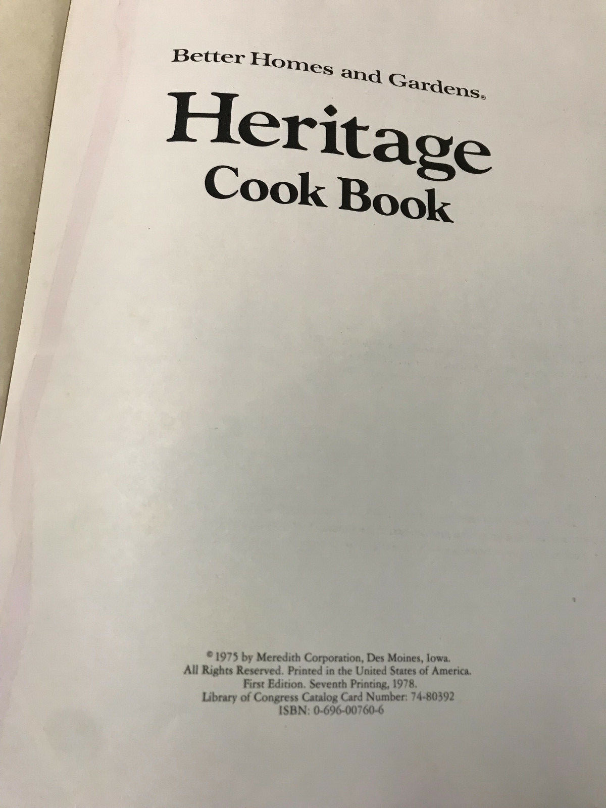 BETTER HOMES AND GARDENS 1975 COOK BOOK RECIPES HARD COVER 399 PAGES